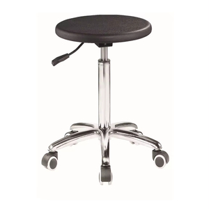 Kim loại hiện đại thanh phân với Bánh xe PU da cán ghế chiều cao điều chỉnh phân; đen - Product Image 1