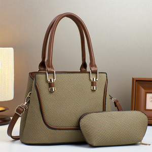 PU Leather 2 Pieces Bags Set <b>Ladies</b> Shoulder Bags Luxury Designer Women's Handbags With a <b>Wallet</b> - Product Image 6