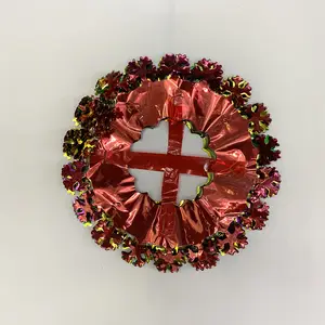 Fabricantes chineses 2.3m Natal Pendurado Xmas Snowflake Tinsel Wreath Garland Para Casa Decoração Da Parede