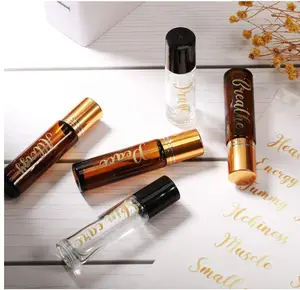 Wholesale Luxury Gold Silver Letter Private Cosmetic Perfume Glass Bottle Logo Label