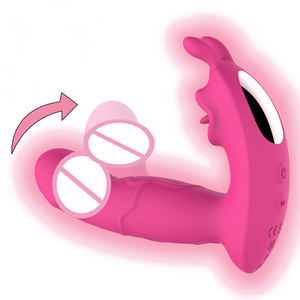 Vibrateur lapin portable à double vibration avec petite langue vibrante, télécommande par application 10 fréquences, pour adultes - Product Image 4