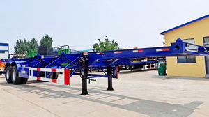 Kualitas tinggi 20ft 40ft Q345B baja kerangka Chassis semi-trailer 2 as roda mekanik + suspensi udara diskon besar truk Trailer - Product Image 4