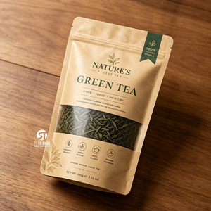 Bolsas de Café Ecológicas de Papel Kraft |   Empaque de Té Verde a Prueba de Humedad con Cierre Vertical y Ventana - Product Image 3