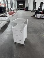 Bureau Vertical A4 Classeur Métal Serrure à Clé 3 Tiroirs Piédestal Mobile