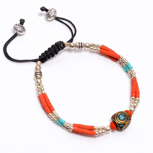 Bracelet de corail turquoise naturel, Bracelet antique népalais en argent tibétain, Bracelet de conception personnalisée du fabricant, Bijoux anciens - Product Image 3