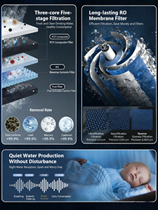Nuovo Purificatore d'<span class=keywords><strong>Acqua</strong></span> Domestico a Osmosi Inversa Elettrico da 1200GPD con Schermo Intelligente, Filtro <span class=keywords><strong>Acqua</strong></span> Alcalina, Design Senza Serbatoio e <span class=keywords><strong>Rubinetto</strong></span> Intelligente - Product Image 4