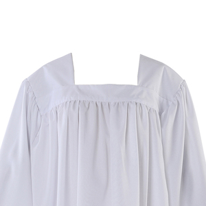Surplis d'Église Unisexe Blanc à Col Rond de Haute Qualité OEM en Gros pour Clergé Prêtre, Uniforme Simple de Chorale d'Église - Product Image 2