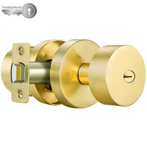 YoukeyHomi Canada American USA Zinc Alloy All-Function Keyed Entrance Keyless Privacy Passage Dummy Round <strong>Door</strong> Lock <strong>Knob</strong> Handle - Product Image 1