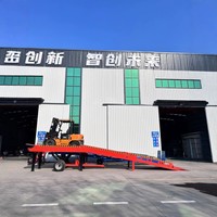 Rampe de chargement mobile intégrée à trois sections, 10 tonnes, hydraulique, pliable, pour conteneurs et chariots élévateurs, pour camions
