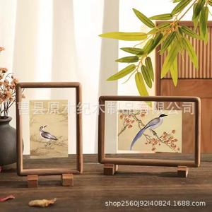 Wooden Double Sided Transparent Photo <b>Frame</b> Rectangle Handmade For Study Entryway Display - Product Image 5