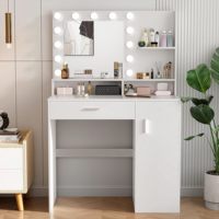 Large dressing <strong>table</strong> <strong>with</strong> lamp, adjustable three-color <strong>light</strong>, minimalist high-end design style, <strong>best</strong>-<strong>selling</strong> model in 2025