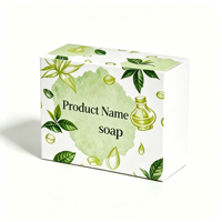 Savon Vert Personnalisé en Matériaux Recyclés Écologiques, Impression Dorée, Cosmétiques à Marque Privée, Soins de la Peau, Grand Pain de Savon Naturel en Carton