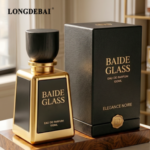 Factory Wholesale Custom Matte Black Panel Perfume <b>Glass</b> Bottle 30ml 50ml 100ml Premium perfume bottle With Wooden Lid - Product Image 1