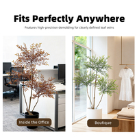 Bonsaï en pot décoratif et réaliste, plantes artificielles de bambou Nandina faciles d'entretien pour la décoration intérieure