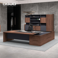 Escritorio Ejecutivo Moderno de Lujo Ecológico con Almacenamiento, Diseño Ergonómico en Forma de L, Muebles de Madera Duraderos de Alta Tecnología para CEO