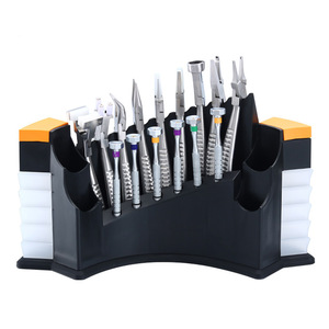 Kit d'outils de réparation de lunettes, 9 pinces, 6 tournevis, outils d'ajustement de précision en acier inoxydable durables pour la fixation des montures - Product Image 2