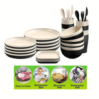 Ensemble de bols en plastique PP peints à la main, résistants aux micro-ondes, incassables, design moderne et minimaliste, pour la maison, les étudiants et les fêtes, 4/8 pièces