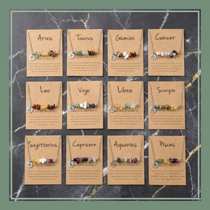 Collar con Barra <span class=keywords><strong>de</strong></span> Piedras Preciosas Naturales, 12 Signos del Zodiaco, Disco <span class=keywords><strong>de</strong></span> Plata Grabado con Piedra <span class=keywords><strong>de</strong></span> Nacimiento, Tarjeta Kraft, Regalo <span class=keywords><strong>de</strong></span> Cumpleaños Personalizado - Product Image 2