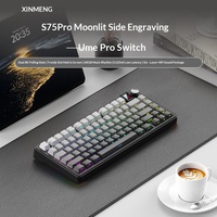 Teclado Mecánico XINMENG S75 Pro de Triple Modo con Reemplazo en Caliente, Pantalla de Matriz de Puntos de 8K Hz para Juegos, Oficina y PC