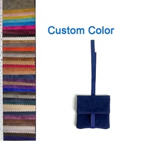 Individuelles Logo Dunkelblaue Wildleder-Samt-Umschlagtasche mit Satinfutter für Schmuck, Geschenke und Aufbewahrung