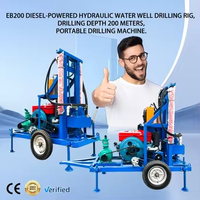 EB200 Foreuse de puits d'eau durable, machine de forage de sondages, diesel hydraulique, 100m 150m 200m, foreuses minières à vendre