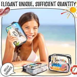 Custom Logo Durable Clear <b>Transparent</b> PVC Fashion Fruit Pattern Travel Cosmetic <b>Bag</b> Soft Handle Summer Beach Zipper Daily Life - Product Image 3