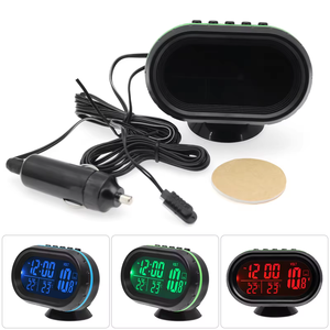 Thermomètre de <span class=keywords><strong>voiture</strong></span> 12V-24V à prix d'usine, alerte de gel, affichage double température, testeur de tension de batterie de <span class=keywords><strong>voiture</strong></span>, voltmètre, <span class=keywords><strong>horloge</strong></span> - Product Image 6