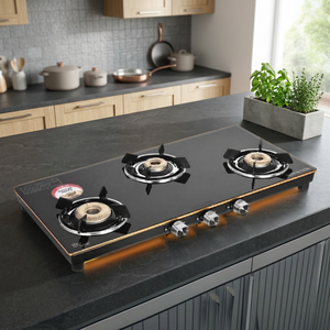 Stainless Steel 3 Burner Gas Stove Table Top Cooktop LPG Hob Compact <b>Kitchen</b> Stove Easy Installation High Efficiency - Product Image 4