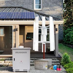 Système d'alimentation hybride 10 kW pour usage domestique, éolien et solaire, avec éolienne verticale et batterie au lithium, panneau solaire monocristallin - Product Image 1