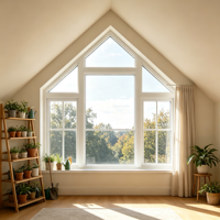 Asymmetrisches Unregelmäßiges Aluminium-Schwingfenster Maßgefertigter Winkel-Eckfenster Doppelverglast Modern
