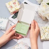 Boîte cadeau carrée en papier kraft rigide imprimé floral de luxe, emballage personnalisé vintage pour aliments et chewing-gum