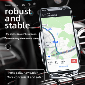 Support de téléphone portable pour voiture avec <span class=keywords><strong>chargeur</strong></span> sans fil rapide, capteur infrarouge intelligent, fixation sur grille d'aération, serrage automatique - Product Image 3