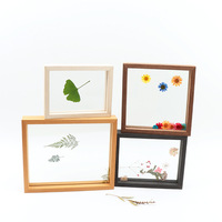 Cadre créatif de fleurs pressées Vente en gros A4 3D Diy MDF Dropship Cadre flottant en verre Spécimen en bois Cadre photo