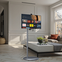 Téléviseur intelligent Android LED HDTV 27 pouces 128 Go avec haut-parleur intégré sur roulettes Portable