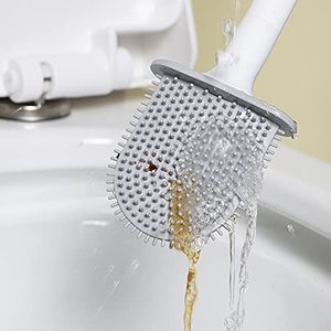 Cepillo de limpieza de inodoro de silicona con mango de plástico de dos secciones y TPR suave, superventas y económico - Product Image 3