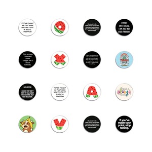 Broche ronde en alliage de zinc à motif imprimé avec dictons variés et simples, design mixte, pour tenue quotidienne et sac à dos - Product Image 2