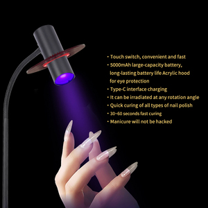 Schwarz 3W <span class=keywords><strong>Cordless</strong></span> Portable Professional Wireless Wiederauf ladbare Kunst UV <span class=keywords><strong>LED</strong></span> Acryl Flash Curing Gel Nagellack Trockner Lampe Licht - Product Image 6