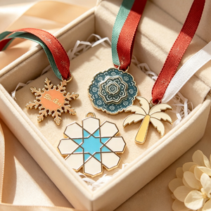 Pins en métal émaillé personnalisés, plaqués or, pendentifs, médailles, breloques, flocon de neige, fleur, palmier pour cadeaux et événements - Product Image 4