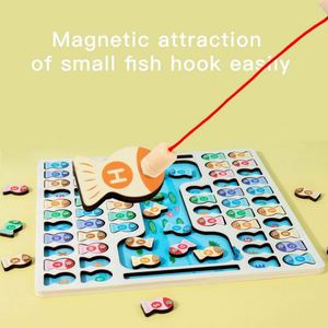 Jeu de pêche magnétique en bois pour enfants de 3 à 5 ans avec 2 cartes flash d'orthographe - Product Image 3