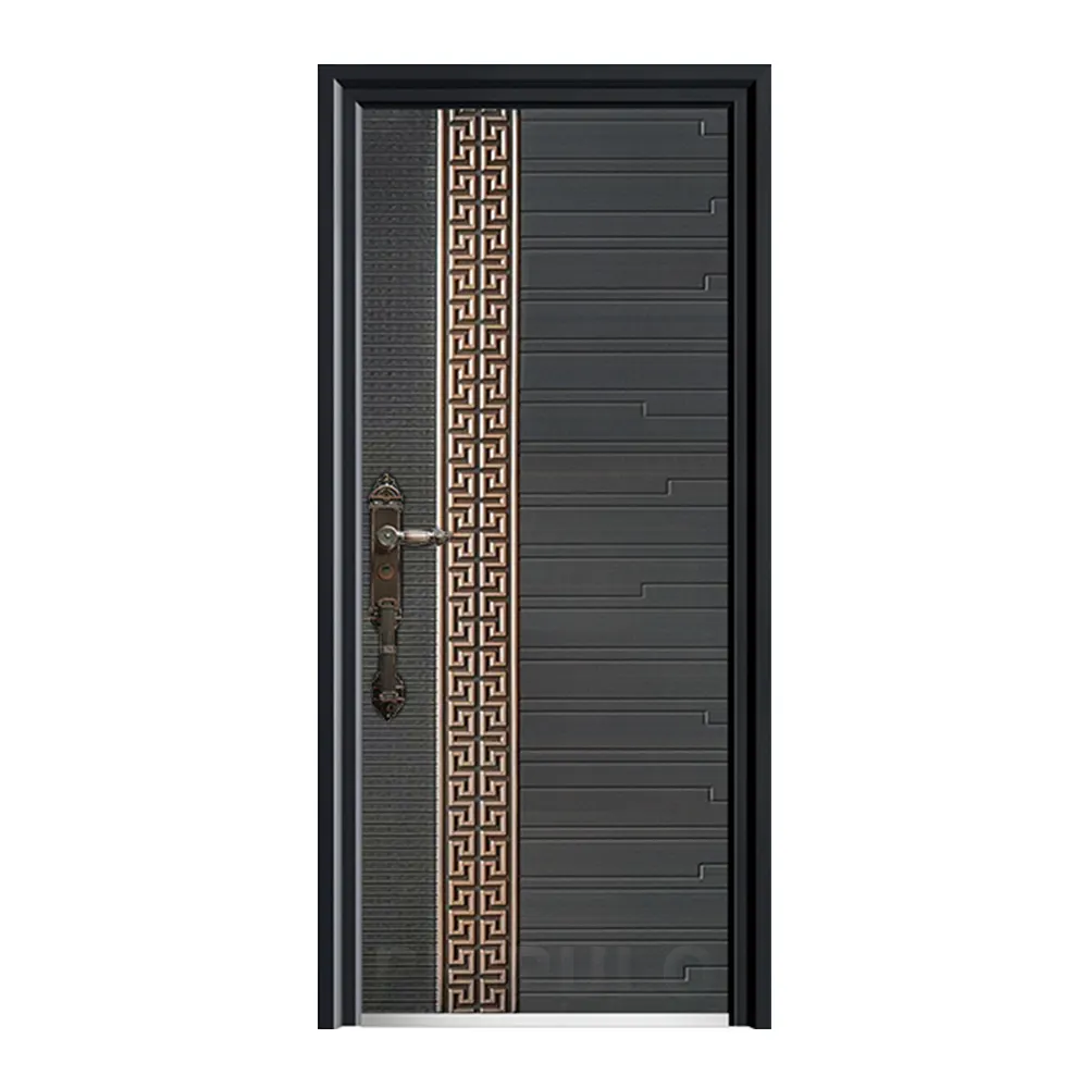 Pintu rumah logam aluminium cor Vila desain populer terbaru pintu masuk keamanan tinggi pintu rumah aluminium cor masuk utama