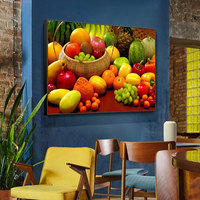 Tableau sur toile encadré avec motifs de céréales, épices, cuillères et poivrons, affiches et impressions décoratives pour cuisine et salle à manger, décoration murale artistique pour la maison