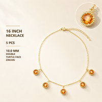 Collier pendentif double tortue rond personnalisé ZMJ pour femmes, bijoux de mode plaqués or 14 carats de 16 pouces