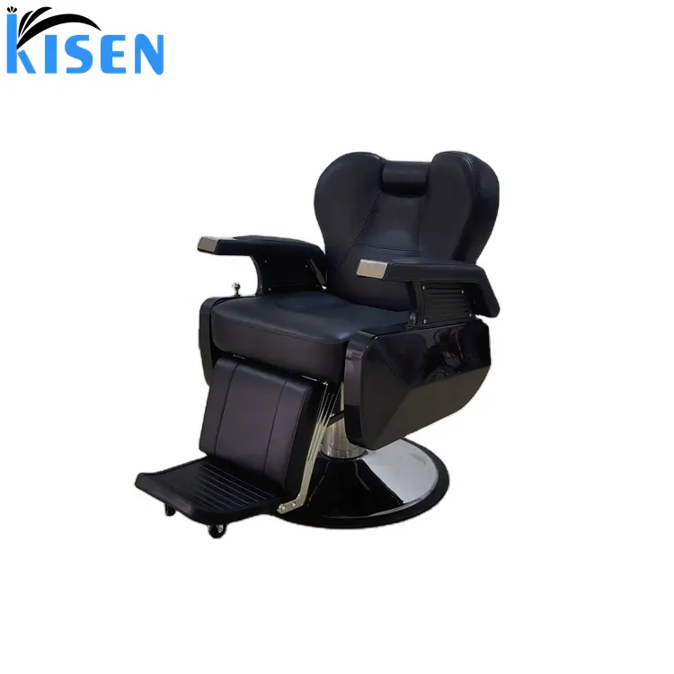 Fashion Manufacturer high end promotion salon equipment hydraulic pump barber chair with black and chrome vintage for sale