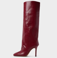 Bottes à talons hauts pour femmes personnalisables en cuir PU pour le travail et la fête