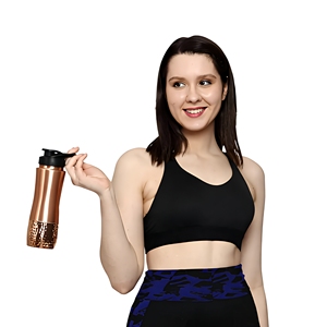 100% <b>Copper</b> Eco-Friendly Dishwasher Safe <b>Screw</b>-On Cap Classic Design Home & Outdoor & Travel & Car Use Water Bottle - Product Image 5