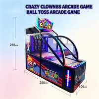 Machine d'arcade de tir de balles Crazy Clown Ball Throwing, à monnayeur, avec distribution de tickets, vente en gros pour centres commerciaux