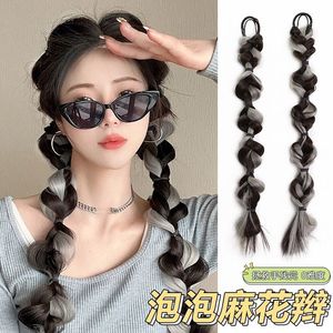 Peluca larga con trenzas de burbujas, cabello trenzado con mecanismo de alambre de alta temperatura para cualquier forma de rostro y cualquier color de piel - Product Image 5