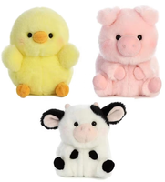 Mini jouets en peluche d'animaux de la ferme, cochon, lapin, chien, mouton, poupées en peluche douces, animaux de la ferme en peluche pour la décoration de fête d'anniversaire