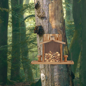 Alimentador De Esquilo Para Fora De Madeira Durável Plataforma De Alimentador De Esquilo Engraçado Casas De Esquilo Mesa De Piquenique - Product Image 6