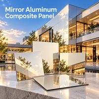 Panneau composite en aluminium miroir bleu 3 mm 4 mm, taille personnalisée pour les murs décoratifs de salle d'exposition